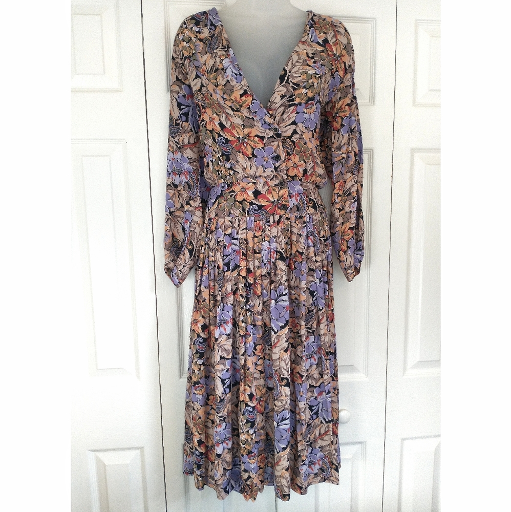 Jones New York Floral Dress - Purple and Orange